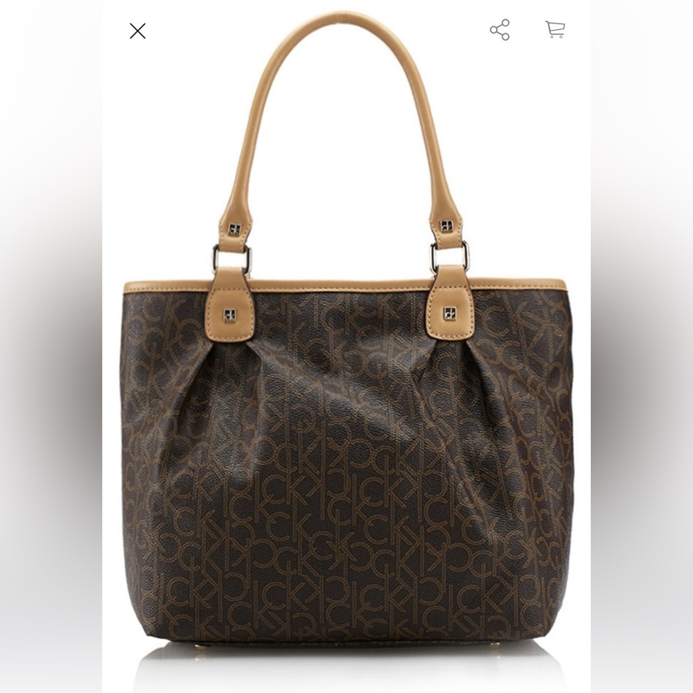 Calvin Klein monogram leather tote